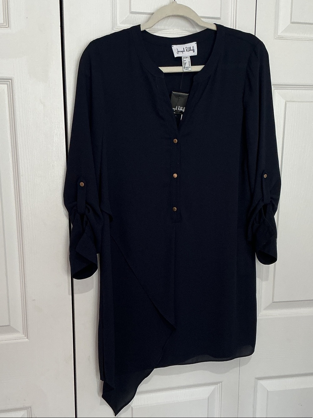 NWT Joseph Ribkoff Dark Navy Asymmetrical Hem Tunic Dress